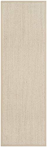 SAFAVIEH Natural Fiber Area Rug 2'6"x22' Textured, Marble & Linen NF143B - Image 3