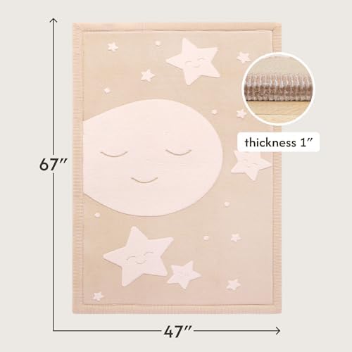 Hakuna Matte CloudRise Baby Play Mat for Floor 47" x 67" Moon & Stars - Image 2