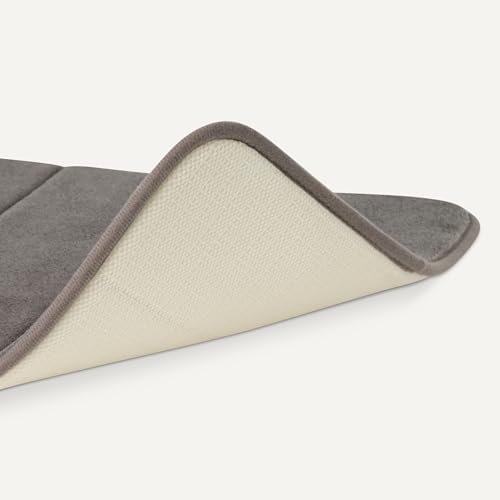 Amazon Basics Bath Mat for Bathroom, Absorbent Plush Memory Foam, Fast Dry Microfiber, Non-Slip, 17 x 24 Inches, Dark Gray - Image 5