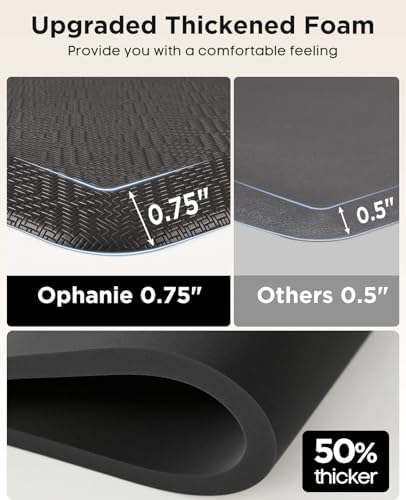 Ophanie Kitchen Mats for Floor,3/4 inch Thick,24x70 Anti Fatigue Cushioned Mat,Kitchen Rugs,Waterproof,Comfort Ergonomic Standing Mat for Office,Home,Sink with 99+ Pairs of Anti-Slip Bottom Ridges - Image 6