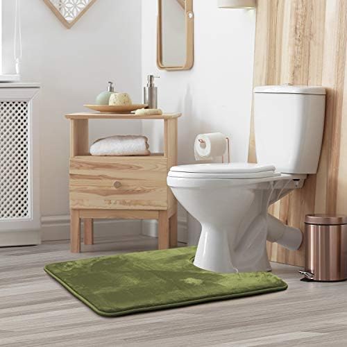 Clara Clark Bathroom Rugs, Velvet Memory Foam Bath Mat, Non-Slip, Machine Washable Bath Rugs - Dries Quickly, Ultra Soft Plush Bath Mats for Bathroom, 20 x 24, Sage Green - Image 2