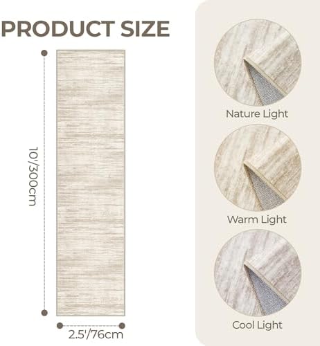 2'6 x 10' Runner Rug Non Slip,Washable Kitchen Rugs,Brown - Image 2