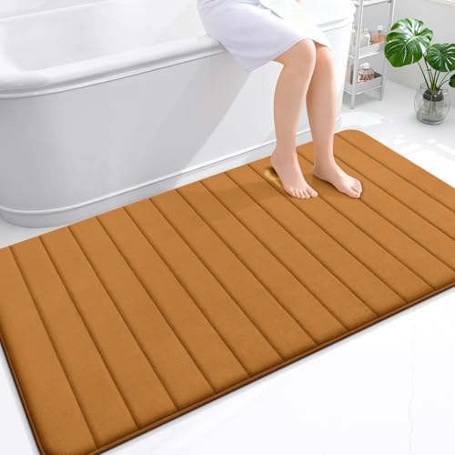 OLANLY Memory Foam Large Bath Mat 59x34, Super Soft Absorbent Bathroom Rugs by OLANLY