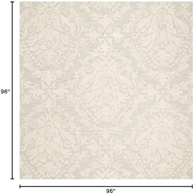 SAFAVIEH Blossom Collection Area Rug - 8' Square, Sage & Ivory, Handmade Wool, Ideal for High Traffic Areas in Living Room, Bedroom (BLM107C) - Image 2