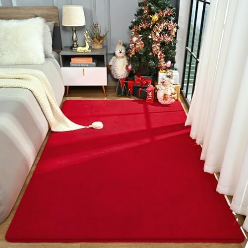 Amearea Large Area Rugs for Bedroom Living Room, 6x9 Red Memory Foam Rug - Image 2