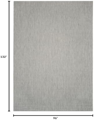 SAFAVIEH Outdoor Area Rug 8x11 - Courtyard Collection - Large, Coastal Design, Grey & Navy, Durable & Easy Cleaning, Ideal for Patio, Entryway, Mudroom, Backyard (CY8022-36812) - Image 2