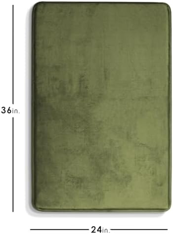 Clara Clark Bathroom Rugs, Velvet Memory Foam Bath Mat, Non-Slip Bath Rugs, Machine Wash, Dries Quickly, Ultra Soft Plush Bath Mats for Bathroom, 24 x 36, Sage Green - Image 2