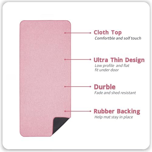 Bosap Bath Mat,Ultra Thin Bathroom Runner Rugs,Large Bath Mats for Bathroom,Quick Dry,Non-Slip,Machine Washable,Low Pile,Bath Rug,Shower Outside,Sink,Home Decor Accessories.Pink,2'x6'(24x72inch) - Image 2
