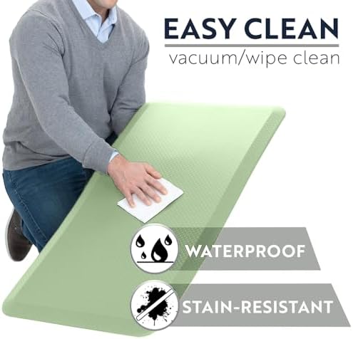 KANGAROO Cushioned Anti Fatigue Kitchen Mats for Floor, 20x48 Sage Green - Image 4