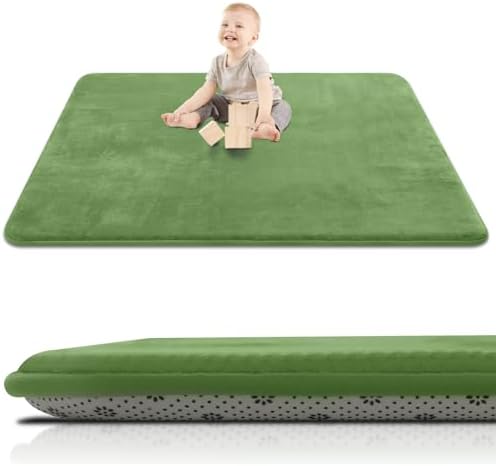 SEPARO Thick Baby Play Mat for Floor,50x50 Playpen Mat,Safe,Non-Slip,Green by Separo