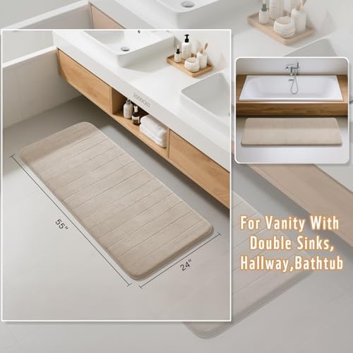 Yimobra 55"x24" Large Bathroom Rug Runner, Memory Foam Bath Mat, Super Soft - Image 2