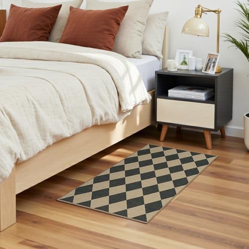 Lessymo Checkered Easy Jute Entryway Rug, 2x3 Washable Non Slip Door Mat - Image 4