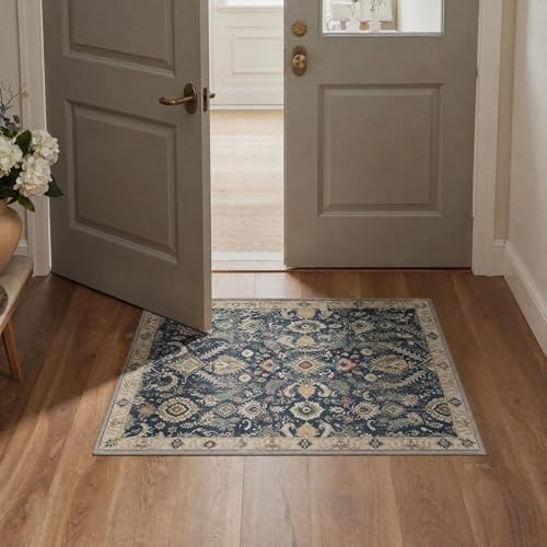Bavni 5X7 Area Rug for Living Room, Washable Boho Floral Non Slip - Image 7