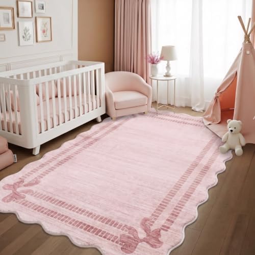 Soft Thick 5x7 Pink Area Rugs for Living Room - Image 5