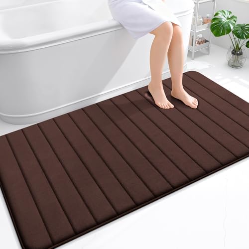 OLANLY Memory Foam Large Bath Mat 59x34, Super Soft Absorbent Bathroom Rugs by OLANLY
