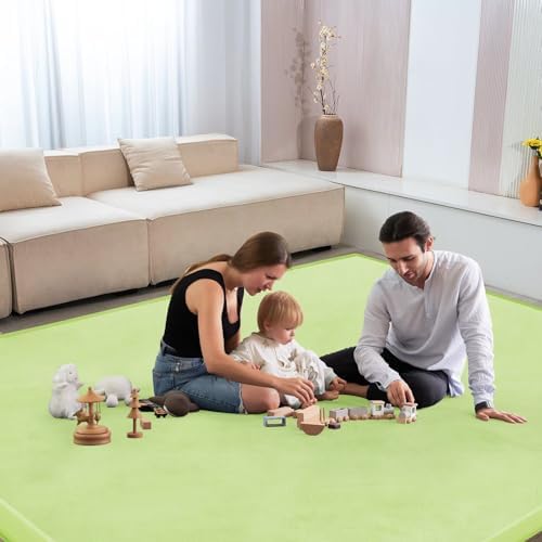 Baby Play Mat for Floor Nursery Muscle Area Rug Playroom Rug 59"x71" Elastic Foam 1.3" Thick Crawling Mat for Babies,Toddlers, Infants(Light Green) - Image 3