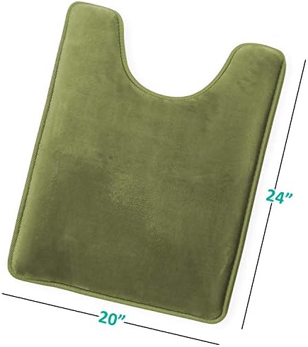 Clara Clark Bathroom Rugs, Velvet Memory Foam Bath Mat, Non-Slip, Machine Washable Bath Rugs - Dries Quickly, Ultra Soft Plush Bath Mats for Bathroom, 20 x 24, Sage Green - Image 3