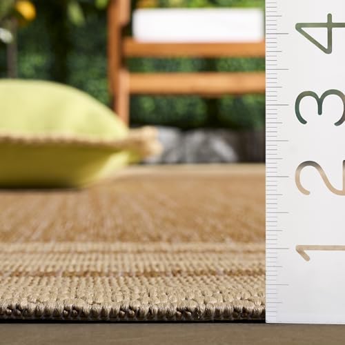 SAFAVIEH Courtyard Outdoor Rug 6x8, Dark Beige & Beige CY8475-39321 - Image 6