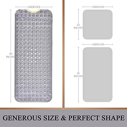 Sheepping Baby Bath Mat for Tub Non Slip Extra Long Cover Bathtub Mat with 200 Big Suction Cups for Toddler Infant Kids 40 X 16 Inch - Eco Friendly ,Machine Washable Shower Mat (Grey) - Image 3