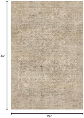 2x3 Washable Boho Entryway Area Rug Dark Beige Non-Slip Door Mat - Image 2