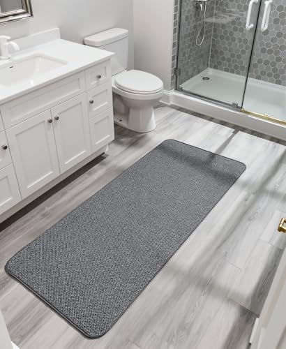 Bosap Bath Mat,Ultra Thin Bathroom Runner Rugs,Large Bath Mats for Bathroom,Quick Dry,Non-Slip,Machine Washable,Low Pile,Bath Rug,Shower Outside,Sink,Home Decor Accessories.Dark Grey,3'x6'(36x72inch) - Image 6