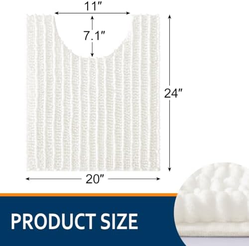 Smiry Bathroom Toilet Rugs U Shaped 24X20, Chenille Bath mats for Toilet - Image 2