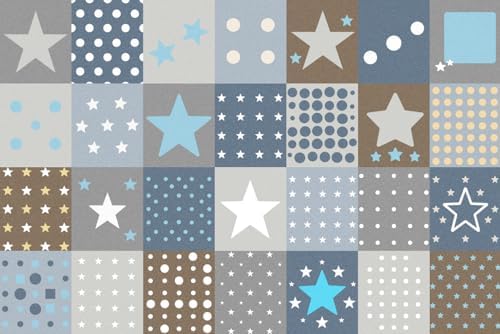Playroom Rug for Kids, Small Classroom Rug 5x7, Star & Polka Dot - Image 7