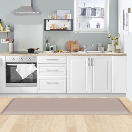 KitchenClouds Kitchen Mat Cushioned Anti Fatigue Kitchen Rug Non Slip Standing Mat Comfort Floor Mats for Sink Office (17.3"x60"- 0.8inch,Khaki) - Image 7