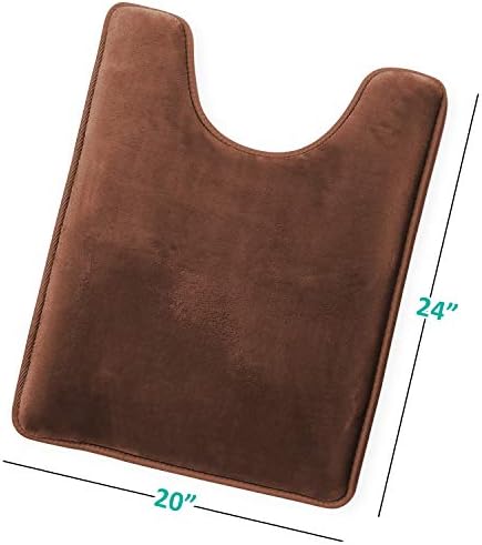 Clara Clark Bathroom Rugs, Velvet Memory Foam Bath Mat, Non-Slip, Machine Washable Bath Rugs - Dries Quickly, Ultra Soft Plush Bath Mats for Bathroom, 20 x 24, Chocolate Brown - Image 3