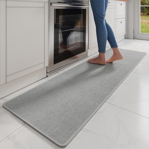 YDKGL Long Kitchen Runner Rugs Kitchen Mat Non Slip Washable Gray 17"x71" by YDKGL