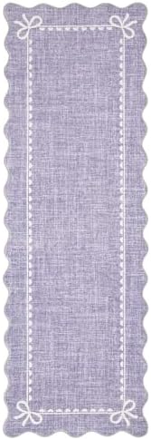 GarveeHome Scalloped Hallway Runner Rug 2x6 Non Slip Bedroom Rugs,Purple - Image 5