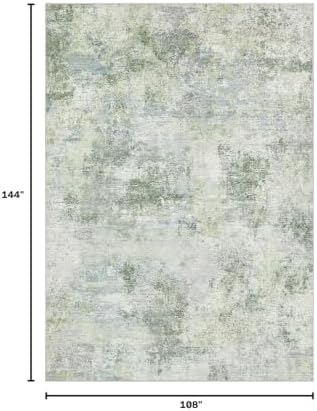Tortania Area Rug Living Room Rugs - 9x12 Washable Large Soft Neutral Boho Moroccan Bohemian Farmhouse Rug Indoor Floor Carpet for Bedroom Under Dining Table Home Office Decor - Sage Green - Image 2