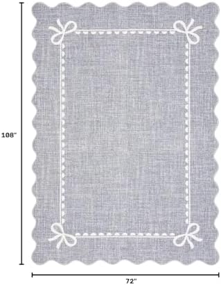 GarveeHome Scalloped Bow Rug 6x9 Washable Grey Rugs for Bedroom Living Room - Image 2