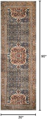 Loloi Layla Cobalt Blue/Spice 2'-6" x 7'-6" Runner Rug - Image 2