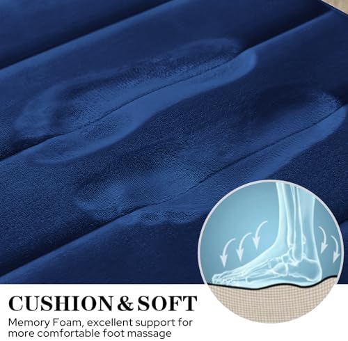 BYSURE Navy Blue Memory Foam Bath Mats Extra Long - Image 3