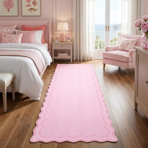 GarveeHome 2x6 Scalloped Washable Runner Rug Non Slip Hallway Kitchen Rug - Image 3