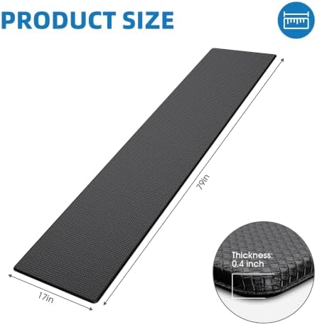 Kitchen Mats for Floor, Extra Long Anti-Fatigue Kitchen Rug, Black - Image 2