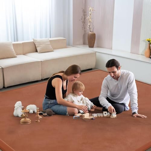 Baby Play Mat for Floor Nursery Muscle Area Rug Playroom Rug 59"x71" Elastic Foam 1.3" Thick Crawling Mat for Babies,Toddlers, Infants(Brick Red) - Image 3