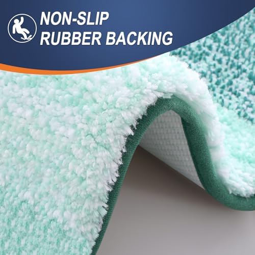 OLANLY Micorfiber Bathroom Rug Set 2 Piece, Soft Bath Mats, Blackish Green - Image 5
