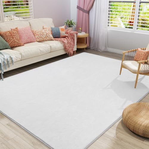 Amearea Modern Area Rugs for Bedroom Living Room, 5x8 White Memory Foam Rug by AmeareaDirect