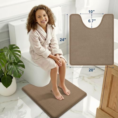Smiry Memory Foam Toilet Rugs U Shaped 24x20, Extra Soft Bath Mat - Image 2