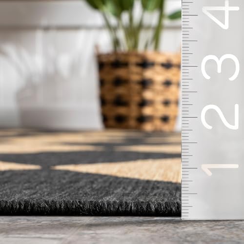 nuLOOM Sabina Dark Grey Trellis Indoor/Outdoor Area Rug, 7' Square - Image 2