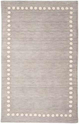 SAFAVIEH Kids Collection Area Rug - 5' x 8', Grey, Handmade Polka Dot Border Wool, Ideal for High Traffic Areas in Living Room, Bedroom (SFK802F) - Image 3