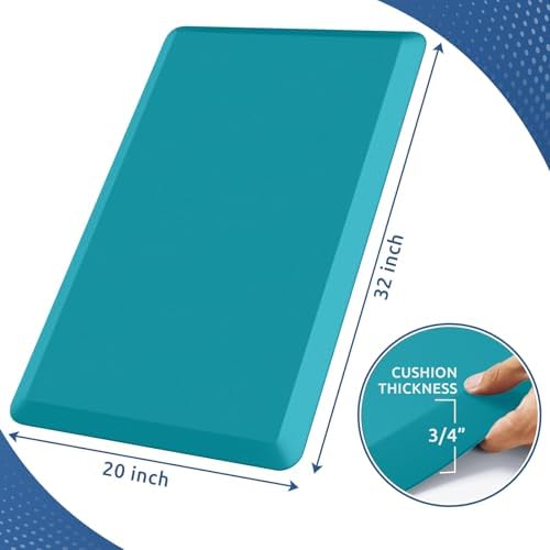 KitchenClouds Kitchen Mat Cushioned Anti Fatigue Rug 20"x32" Water Resistant Non Slip Standing and Comfort Desk/Floor Mats for House Sink Office (Green) - Image 2