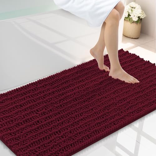 Smiry Bathroom Rugs 44X24, Extra Soft Rubber Backing Chenille Bath Mats by Smiry