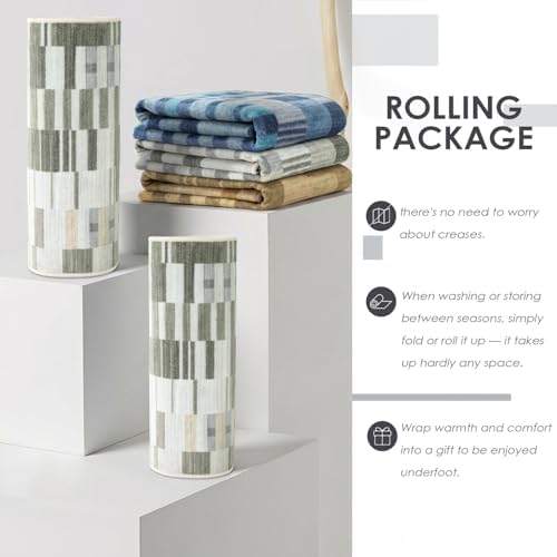hicorfe Kitchen Runner Rugs,[No Crease] 3 Pieces Non Slip Kitchen Mats for Floor,Washable Kitchen Rugs,Geometric Floor Carpet for Hallways Entryway Laundry Room(20"x32"+20"x48"+21"x59" Light Tauqe) - Image 3