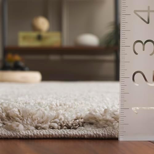 SAFAVIEH Florida Shag Square Rug 9', Soft Plush Cream & Beige SG471-1113 - Image 3