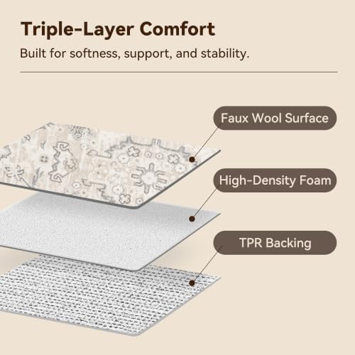 GRANNY SAYS Boho Kitchen Rug Set of 3, Anti Fatigue Kitchen Mats Non Slip - Image 4