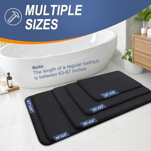 OLANLY Memory Foam Bathroom Runner Rugs 59x20, Absorbent Long Mat, Black - Image 5