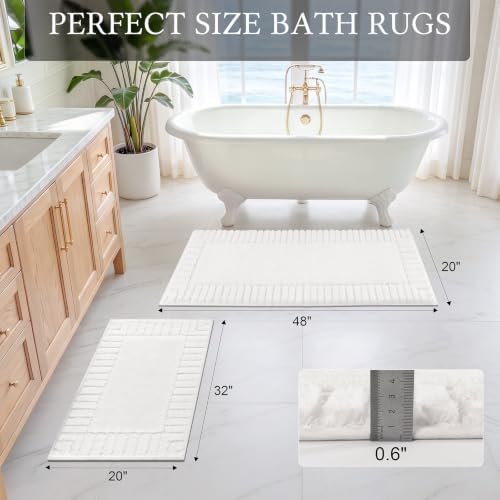 Pauwer Bathroom Rugs Sets 2 Piece, Non Slip Plush Bath Mats, Dark Grey - Image 2